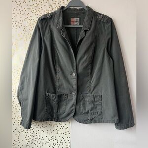 Ruff Hewn Charcoal Utility Blazer Jacket - Size L